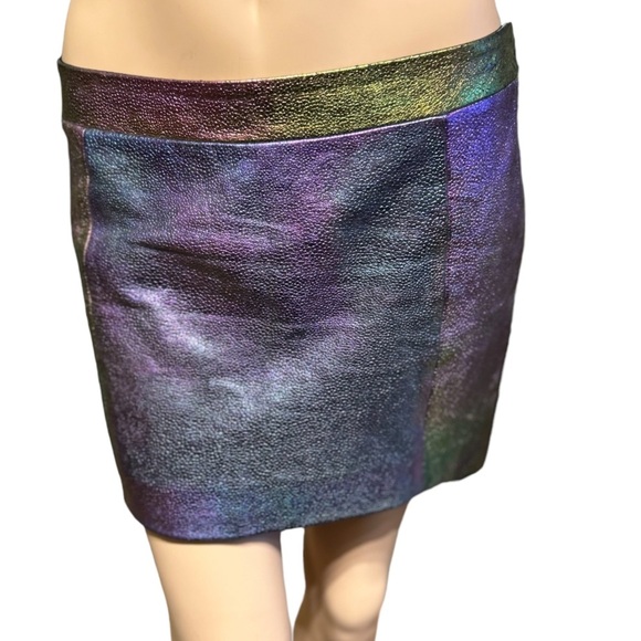 Mason Womens Lambskin Leather Blend Oil Spill and Black Mini Oil Spill and Black - Picture 3 of 6